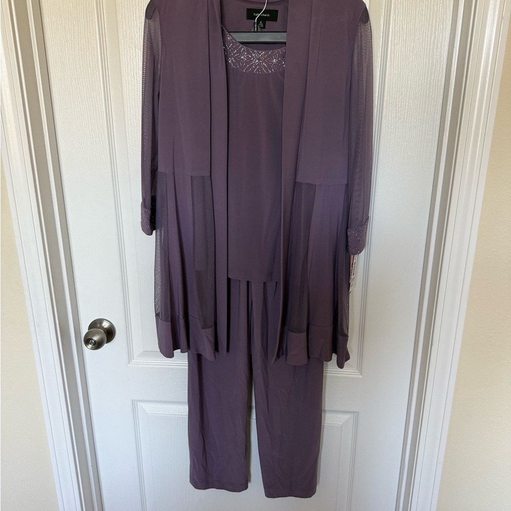 R & M Richards Purple Women's Dress Set